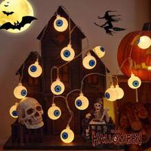 1 Peça Luz de Corda de LED em Formato de Olho, Adequada para Halloween, Dia dos Mortos, Decoração de Quarto e Sala de Estar, Iluminação de Atmosfera, Decoração de Halloween, Decoração Doméstica, Decoração de Festa, Decoração de Quarto, Decoração de Jardim de Halloween para Presente Fada