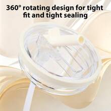Flip Straw Lid With Straws, New 40oz Tumbler Flip Straw Lid For Spill Proof Tumbler Lids, Replacement And Leak-Proof, Resistant Tumbler Lids, Ideal For Sports & Camping, Good For Work Exercise Run And Drink Water - 白色4set - 查看 8