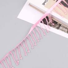 1yard Crystal Pendant Beaded Tassel Trims DIY Garment, Stage Costumes, Home Decor, Headwear, Hat Accessories