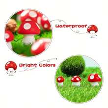 15pcs Red Cute Mini Mushroom Statues, Garden Mushroom Decor, Potted Craft, Outdoor Holiday Decor, Featherless, Self-Standing, No Power Needed, Suitable For Garden, Glass Container Landscape, Cottage Decor, 3D Modeling Handicrafts | Vivid Mushroom Shape | Polished Treatment, Mushroom Ornaments