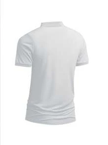 Áo thun polo màu trơn thoáng khí cho nam, mùa hè, thường ngày & công sở - trắng - Xem 2