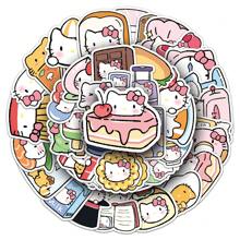 Sanrio 50 PCs Funny Cute Q-Version Kitty Cat Stickers For Laptops, Water Bottles, Diaries, Suitcases, Cars, Wardrobes And Other DIY Decorative Stickers,Back To School,School Supplies