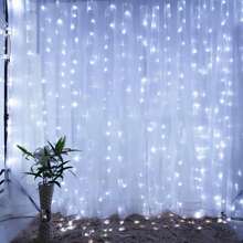 Cordão de luzes de cortina LED USB, decoração de quarto de Natal, guirlanda de luzes com controle remoto e 8 funções, decoração de cortina para casamento e aniversário