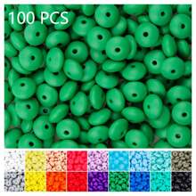 QYDCX Contas de lentilha de silicone faça você mesmo, 6/30/50/100/1800 peças, 12 mm, 30 cores, cordão faça você mesmo e contas acessórias