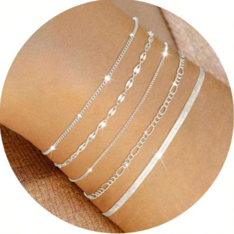 Set Of Fashionable And Personalized Accessories, Bracelet, New Alloy Combination, Hand And Foot Accessories, Five Pieces Hot Selling Set