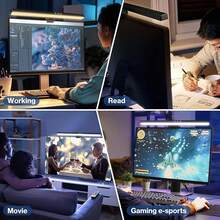 1 Black 19.68in/11.81in Computer Monitor Light Strip, Screen Clip Light, LED Screen Light Strip Suitable For Work Area, Dimming Timing Display Light, Suitable For Desk/Office/Home/Game Touch Control Display Lamp, For Eye Protection Screen Clip Lamp