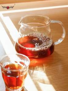 大容量玻璃咖啡壶，带刻度，滴滤式咖啡壶，玻璃壶身，适用于咖啡、饮料、茶 - 彩色 - 查看 6