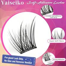 Natura Self Adhesive Lash Clusters Self Adhesive Lashes Clusters Left Right Pr On Lashes No Glue Needed Wispy C Curl Individual Lashes Kit By 816mm -Pinlet - Natura自黏睫毛簇(左&右) - 查看 4