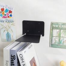 Unsichtbares schwebende Bücherregal - Modernes schwarzes wandmontiertes Metall-Bücherregal für Zimmer, Schlafzimmer, Bücherregal, kleine Bücherregale mit minimalistischem Design, eleganter Stauraum für Bücher und Dekorationen plus drei große, mittlere und kleine dekorative Bücherdummies
