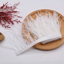 100CM(39.37") Artificial White Feathers Trim Sewing Clothing Accessories Plumes Ribbon Wedding Dress DIY Crafts Fringe Party Home Bag Decoration 8-10cm/3-4inch - Multicolor - View 15