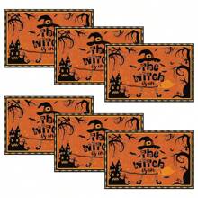 1 pieza/4 piezas Manteles individuales de lino de Halloween, manteles individuales para el desayuno o la cena, accesorios de cocina, fáciles de limpiar, aptos para fiestas de Halloween, mesa de comedor, hogar, restaurante, decoración de restaurante, con diseños de calabaza, bruja y fantasma