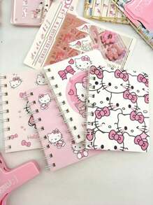 4pcs Sanrio Hello Kitty Spiral Notebooks - Thick & Cute Cartoon Theme Daily Memo Pad, Suitable For School, Office, Sanrio Stationery