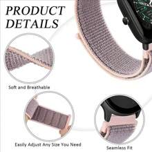 20mm Pulseira de Relógio Esportiva de Náilon para Watch GT 4-2-2e-3 44mm 40mm, Galaxy Watch 4 Classic 42mm 46mm, Active 2 40mm 44mm, Amazfit GTS 2-2e-Mini-GTS 3, Amazfit GTS 4-4 Mini