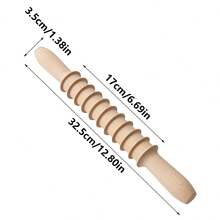 1 件山毛榉木擀面杖，烘焙工具，手工面团擀面杖，用于饺子、包子、意大利面，天然木材，无涂层，螺旋槽 - 彩色 - 查看 13