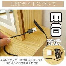 Fkstyle ドレッサー おしゃれ テーブル 鏡台 椅子 スツール セット 収納 LED ライト デスク 化粧台 メイク コスメ - ホワイト - チェックする 8