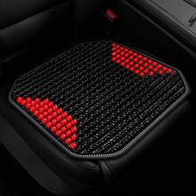 Seat Cushion With Wooden Beads For Summer, Cool And Breathable, Comfortable, Versatile. - Red - View 11