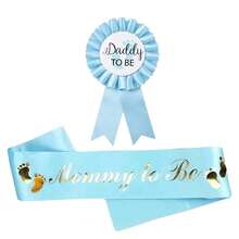 Bộ huy hiệu màu hồng thanh lịch dành cho bố và mẹ, hoàn hảo cho tiệc cưới, kỷ niệm, sinh nhật và tiệc mùa hè, quà tặng trang trí gia đình cho tiệc chào đón em bé - bố hồng - Xem 13