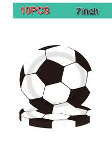 10 piezas de platos y servilletas con temática de fútbol para fiesta de cumpleaños, suministros de fiesta de fútbol, vajilla, cubiertos y decoración, decoración de baño para fans de fútbol en fiesta de cumpleaños - Multicolor - Ver 11
