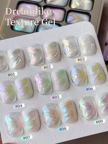 MORDDA 9-Grid Satin Light Painting Solid Gel Nail Art Pigment - No Wipe, 3D Textured Oil Painting Designs For Manicure DIY & Salon Use For Spring - Multicolor - View 6