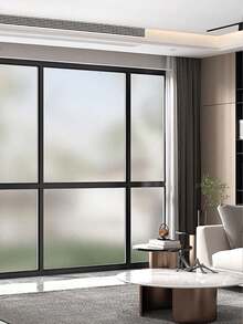 1卷磨砂隐私窗膜 - 静电吸附可移除玻璃膜 - 防紫外线，适用于办公室、会议室、浴室、客厅 - 17.5 x 118 英寸 - 無色 - 查看 22