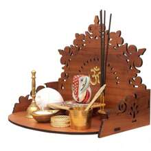 1 pieza Hermoso Templo de madera para el hogar y la oficina, Mandir de Pooja, Mandir para el hogar, Moderno Mandir de Pooja para el hogar o la pared de la tienda, Estantes flotantes