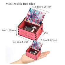 Wooden Hand-Cranked Music Box, Birthday Happy Birthday 8-Tune Music Box, Gift For Moms, Dads, Friends, Lovers, Coworkers, Daughters, Sons, Birthday Presents, Children's Day, Plays Happy Birthday Song Without Batteries, Home Decor Ornament, Small Gift, Colorful Balloon Music Box