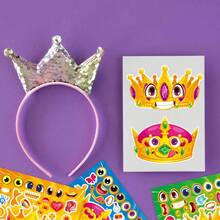8/16/24/32pcs Children Face Stickers, 8 Different Cartoon Crown Patterns, Girls Theme Design, Suitable For Children's Birthday Party Gifts And Craft Activities - Multicolor - View 11