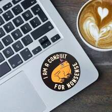 1PC 3 Inch I Am A Conduit For Nonsense Wizard Frog Waterproof Vinyl Sticker For Laptop Tablet Phone Case Journal Notebook Water Bottle Fridge Mirror Car Window Skateboard Helmet Durable Removable Creative Gift Decal/"Wizard Frog Waterproof Sticker"/"Aesthetic Fantasy Sticker"/"Conduit For Nonsense Sticker" School Supplies,Back To School - Multicolor - View 7