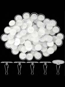 100 Pairs Easy-Install No-Drill Ceiling Hooks - Transparent, Damage-Free Adhesive Hangers For Festive & Party Decorations, Stainless Steel, Ideal For Christmas & Birthday Celebrations