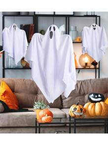 Halloween Ghost Hanging Decorations, White Mini Ghost Hanging Decor For Halloween Atmosphere, Halloween Party Decorations, Halloween Night Decor