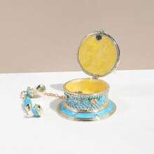 1pc Vintage Telephone Enamel Jewelry Box, Home Decor Accessory, Ring Box, Jewelry Organizer, Retro Craft, Luxury Elegant Jewelry Box, Delicate Decoration, Suitable For Jewels, Rings, Earrings, Bracelets, Daily Storage And Organization, Also As A Small Gift For Friends For Women Storage Organizer Travel Essentials Back To School Dormitory Storage