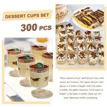5 oz Vasos de postre cuadrados de plástico transparente en miniatura, copas de vino de postre redondas con tallo, pequeños vasos reutilizables para fruta, helado, pudín, aperitivos, adecuados para fiestas