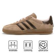Adidas Originals GAZELLE室内运动鞋男女减震运动鞋情侣健身训练鞋户外休闲鞋JR8028 - 紙板黃/棕色/淺粉 - 查看 5