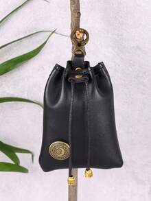 1 件系带 PU 皮革复古储物袋腰包复古腰包中世纪维京零钱包文艺复兴集市 LARP 角色扮演道具 - 彩色 - 查看 10