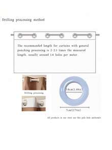 1 Piece Of European-Style Blackout Double-Layer Curtain, 3D Relief Embroidered Flower Yarn, Suitable For Bedrooms, Living Rooms And Other Room Types, Top Hole Ring Processing - 粉色 - 查看 8