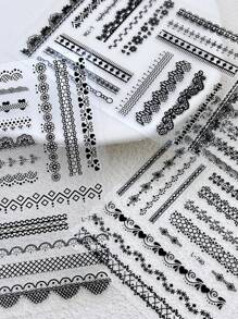 16Pcs/Set Four Colors Lace French Nails Art Stickers DIY Adhesive Sliders Nail Polish Manicure Sticker Decals