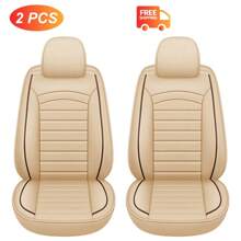 Car Seat Covers Full Set, 2pcs Front Seat Covers For Subaru BRZ For Subaru Crosstrek 2024 For Subaru Foreste Impreza WRX Car Seat Cover, Car Seat Protector Waterproof, PU Leather Car Seat Cushion Breathable Waterproof Full Wrapping Edge Seat Covers/Beige-2pcs Front Only