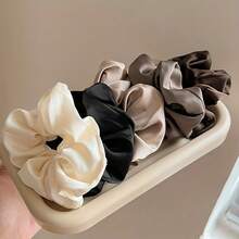 5 Elegant Satin Headbands, Soft And Elastic, Suitable For Women And Girls, Solid Color - 5pcs - 查看 8