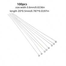 100pcs High Quality Silver Color Pearl Pins, 16mm - 50mm, Perfect For DIY Jewelry Making, Bracelets, Necklaces, And Earrings - Craft Accessories For Creative Hobbyists