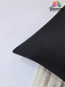 1pc Black 100% Premium Plain Silky Body Pillowcase Without Filler Simulation Silk Soft Breathable Pillow Covers With Envelope Closure Throw Pillow Cover For Bed Home, For Sofa, Living Room Farmhouse Style 20"X54"-Body Pillowcase Decor Pillocase, Gifts For Women&Men Insert Not Included, Machine Washable Domitory Back School Bedding - Black - View 5