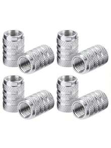 4 件金属轮胎气门嘴盖，金属外部装饰配件