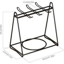 Soporte para tazas de té, estante de metal negro para tazas de café y té, organizador para tazas de café, cucharas y platillos, ideal para temporada de graduación y regreso a clases