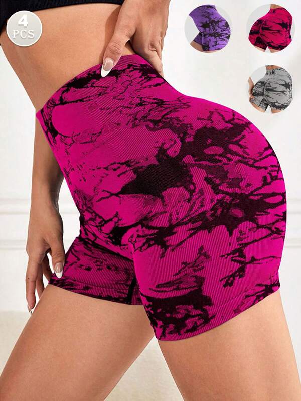 4pcs High Waisted Women Multi-Color Athletic, Workout, Yoga, Running Pants