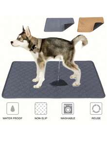 Washable Dog Pad, Reusable Small Dog Mat, Anti-Slip Carpet, Large Dog Pad, Absorbent & Leakproof Training Pad, Suitable For Pets, Kennels, Play Pens, Beds, Sofas - Grey - View 2