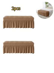 1PC Seersucker Eetkamerbankhoes Effen Kleur Elastische Piano Zitting Hoes Stretch Nachtkastje Stoel Bankbeschermer Woonkamer