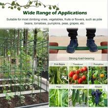 21pcs 1.1mm Durable Metal Trellis Stakes - Garden Stakes For Tomato, Grape, Passion Fruit Vines Support - Greenhouse & Outdoor Gardening Essential, Sturdy Support Tool, PET Coated Metal Core, Anti-Corrosion, Easy To Insert For Climbing Plants, Vines, Fruits And Vegetables