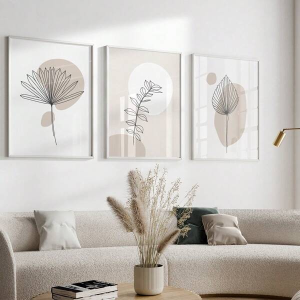 3pcs, Wall Arts, Neutral Wall Prints, Botanical Wall Prints, Botanical Wall Art, Botanical Art, Minimalist Wall Art, Nature Wall Prints, 3pcs Prints, Nature, Unframed
