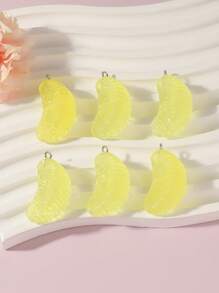 7pcs Cute Glow-In-The-Dark Multicolor Simulated Fruit Orange Pendant Jewelry DIY Accessories Keychain Bag Charm