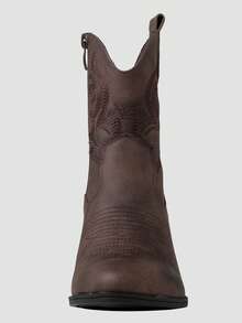 GLOBALWIN Women's The Western Wear Fashion Cowboy Cowgirl Free Birds Country Concert Disco Outfits Low Heel Walking Boots For Ladies Fall Boots Halloween Season - 棕色 - 查看 7