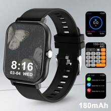 1 Stück unisex Silikon Armband Smartwatch mit hochauflösender Anzeige, Handyanrufe, Soziale Benachrichtigungen, Mehrere Sport-Modi, kompatibel mit iOS & Android, geeignet für den täglichen Gebrauch